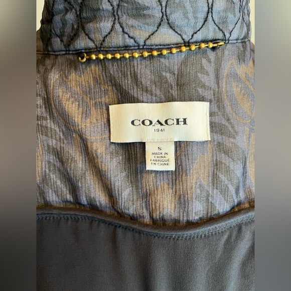 *SOLD*Coach Floral Silk Quilted Zip-Up Vest - Picture 7 of 10
